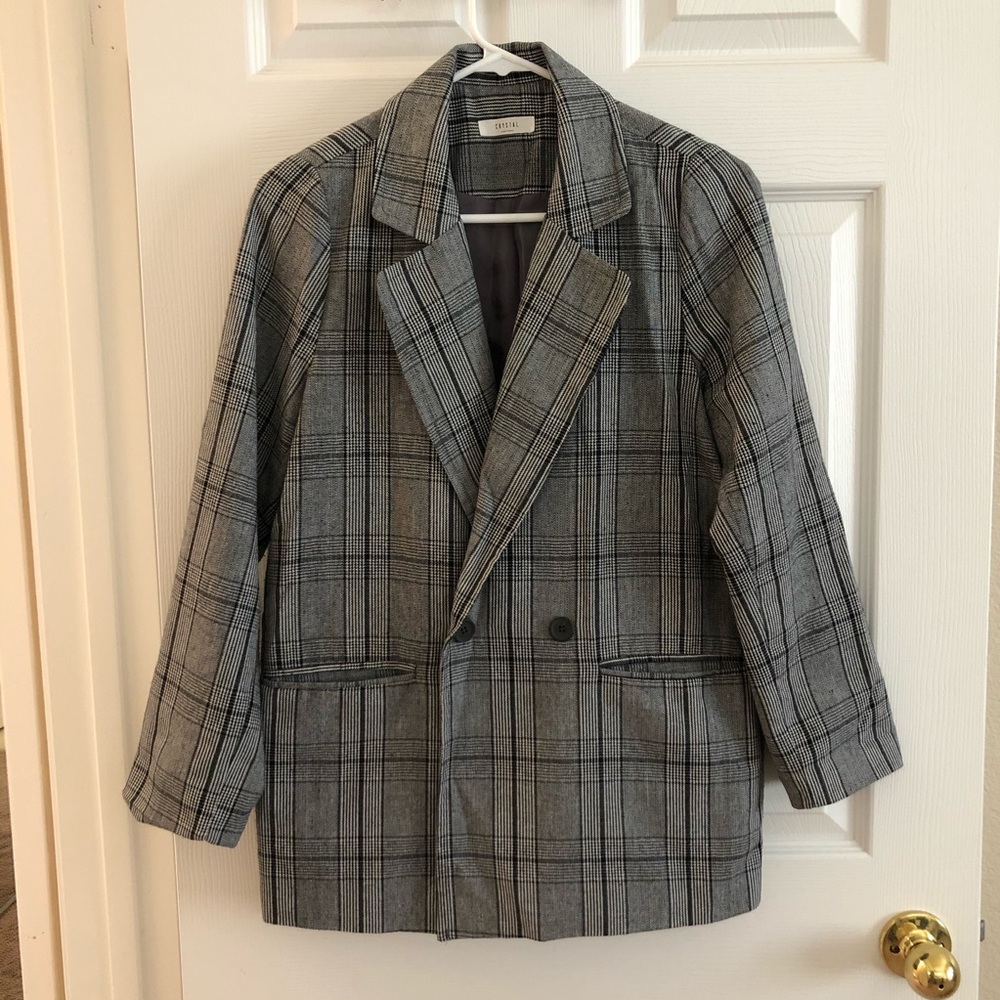 Oversized Checked Blazer